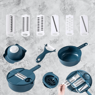 Hachoir Manuel - CutShredGrater™ - Bleu - Arsenal de cuisine